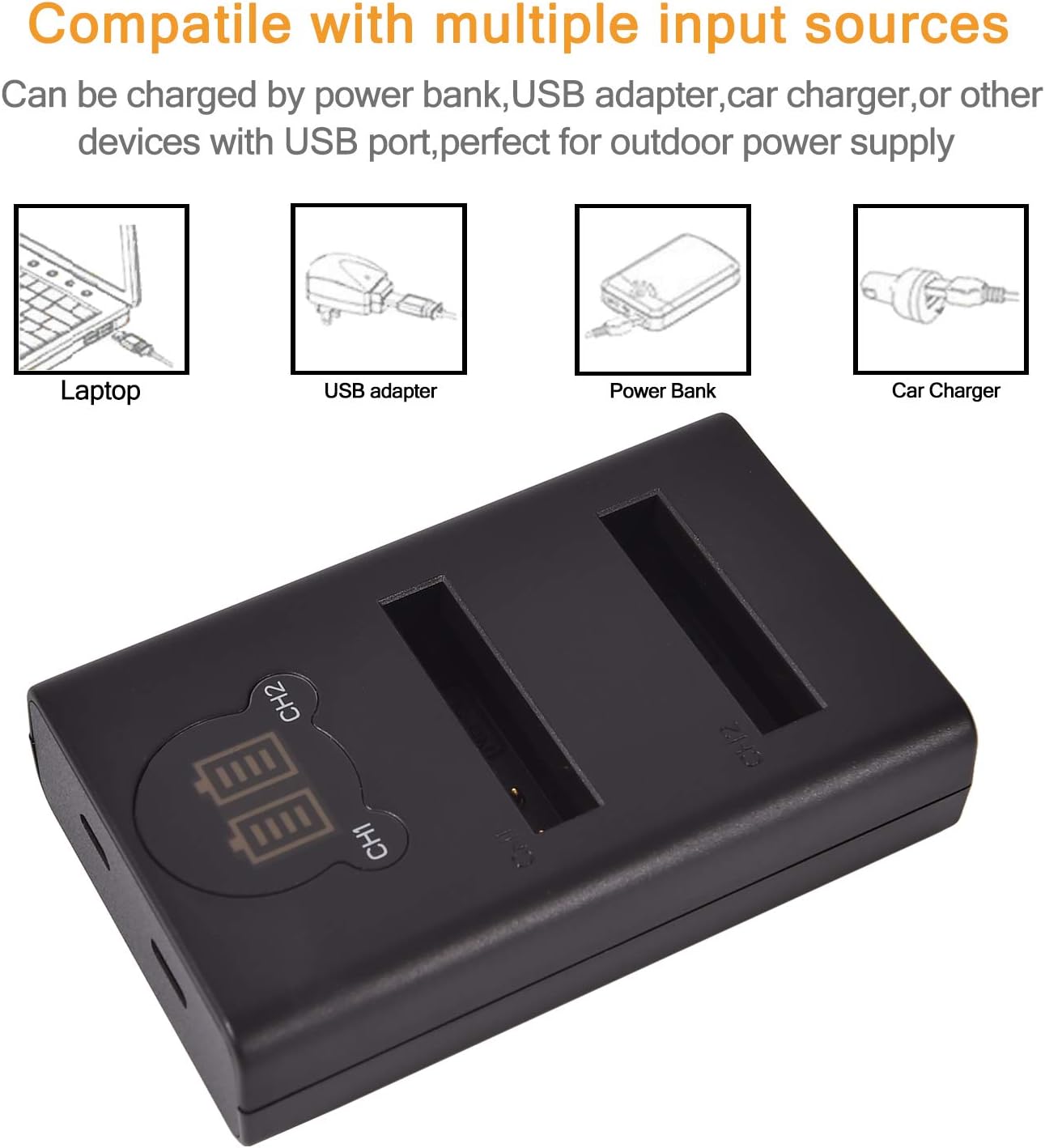 DSTE 2x NB-6L Replacement Battery + Dual USB Charger with LCD Display Compatible with NB-6LH and Canon PowerShot X500, SD3500 - Image 5