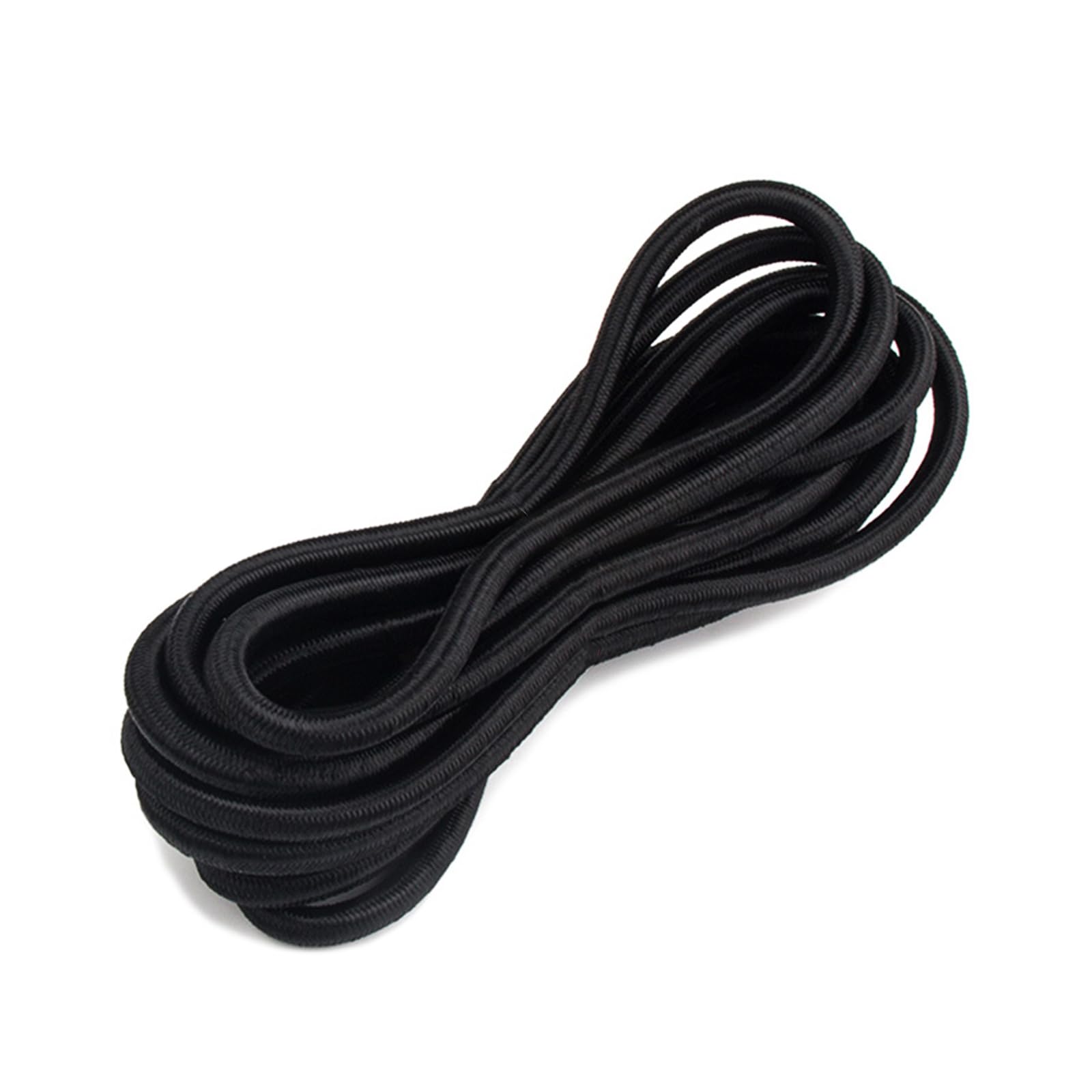 Leliafleury 10 Meter Round Elastic Cord Stretchy String Elastic Bungee Rope for Caravan Camping RVs Trunks Luggage Racks (Black, 5mm)