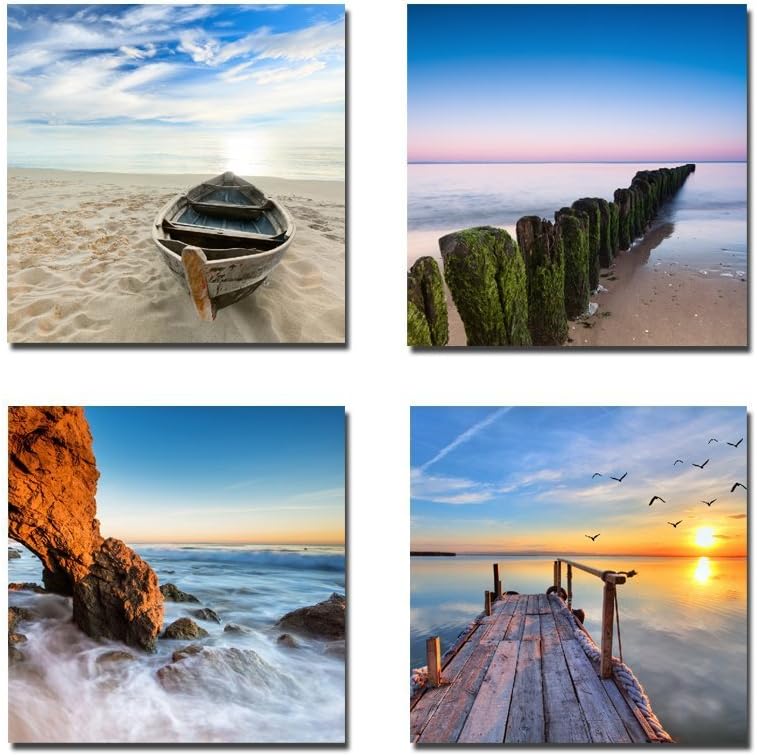 4 Sets 5D Full Drill Diamond Painting Kits Diamond Dotz Landscape Sea