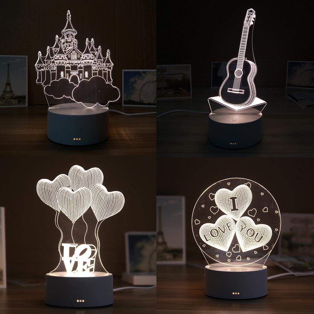 Kikole New Home Bars Night Light Table Bedside Lamp LED 3D Creative Gift Night Lights