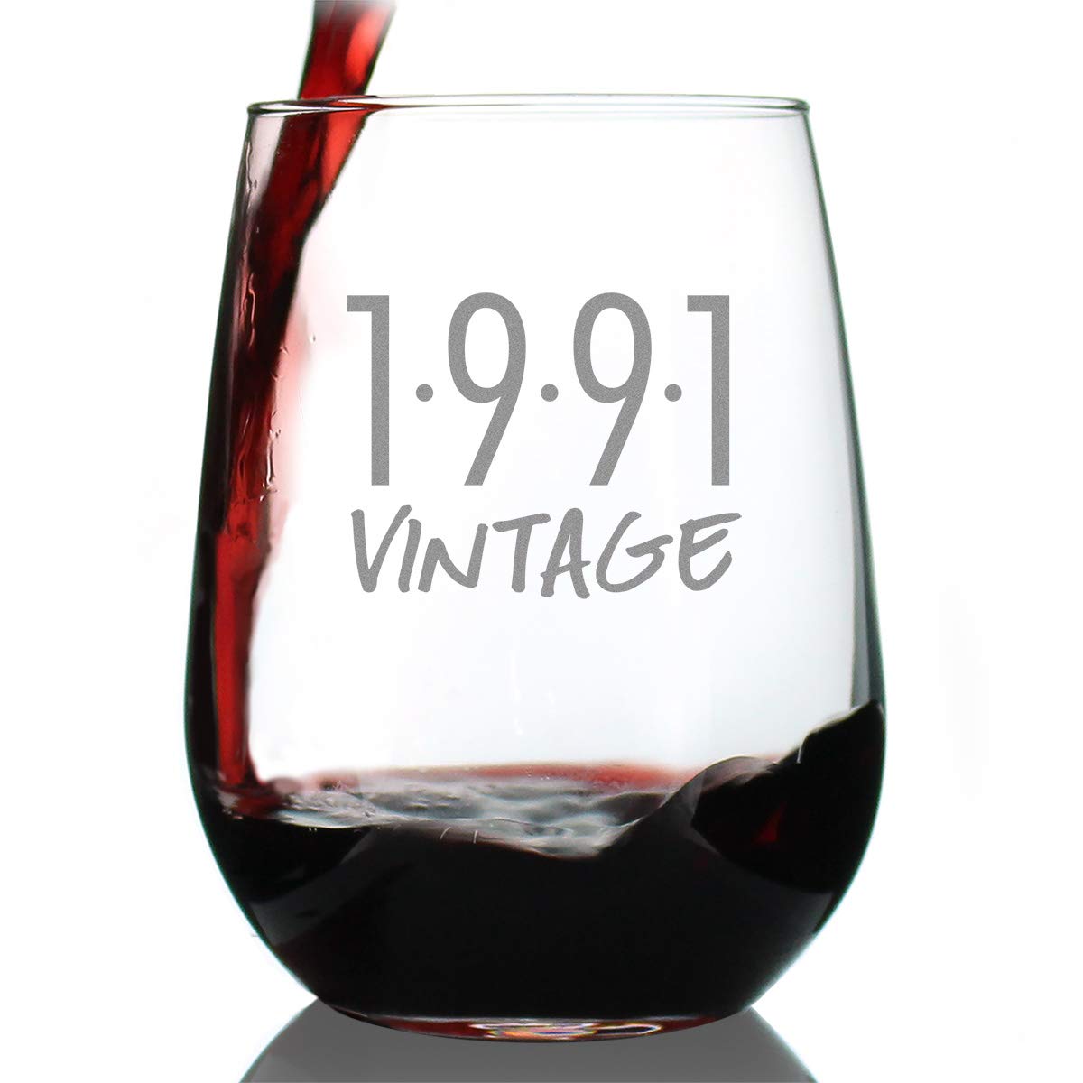 Bevvee Vintage 1991 Stemless Wine Glass - 34th
