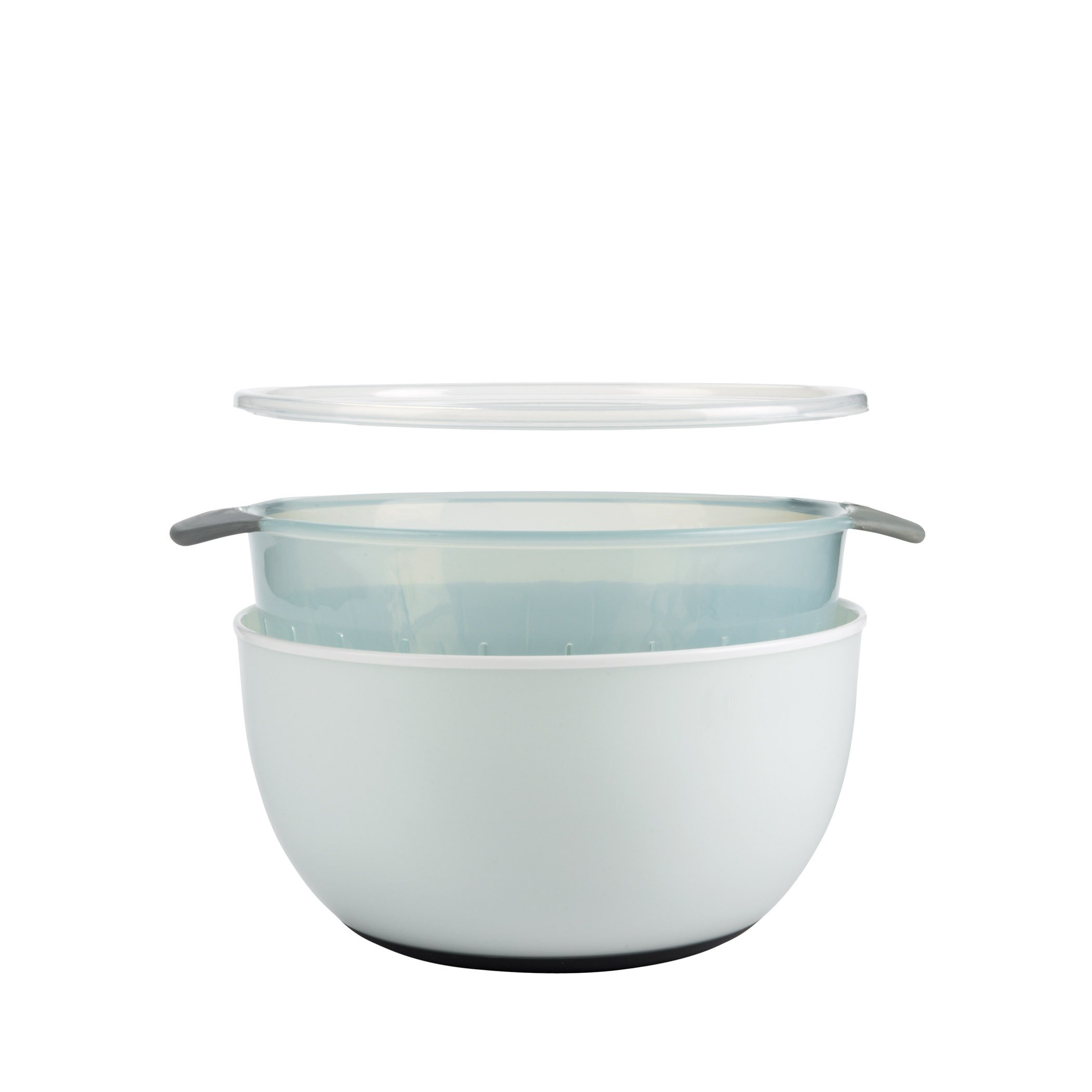 OXO Good Grips 3-Piece Large Bowl and Colander Set, Seaglass