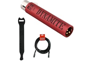 sE Electronics DM1 Dynamite Active Inline Microphone Preamplifier with 10-Pack Touch Fastener Straps & 20' XLR-XLR Cable Bundle