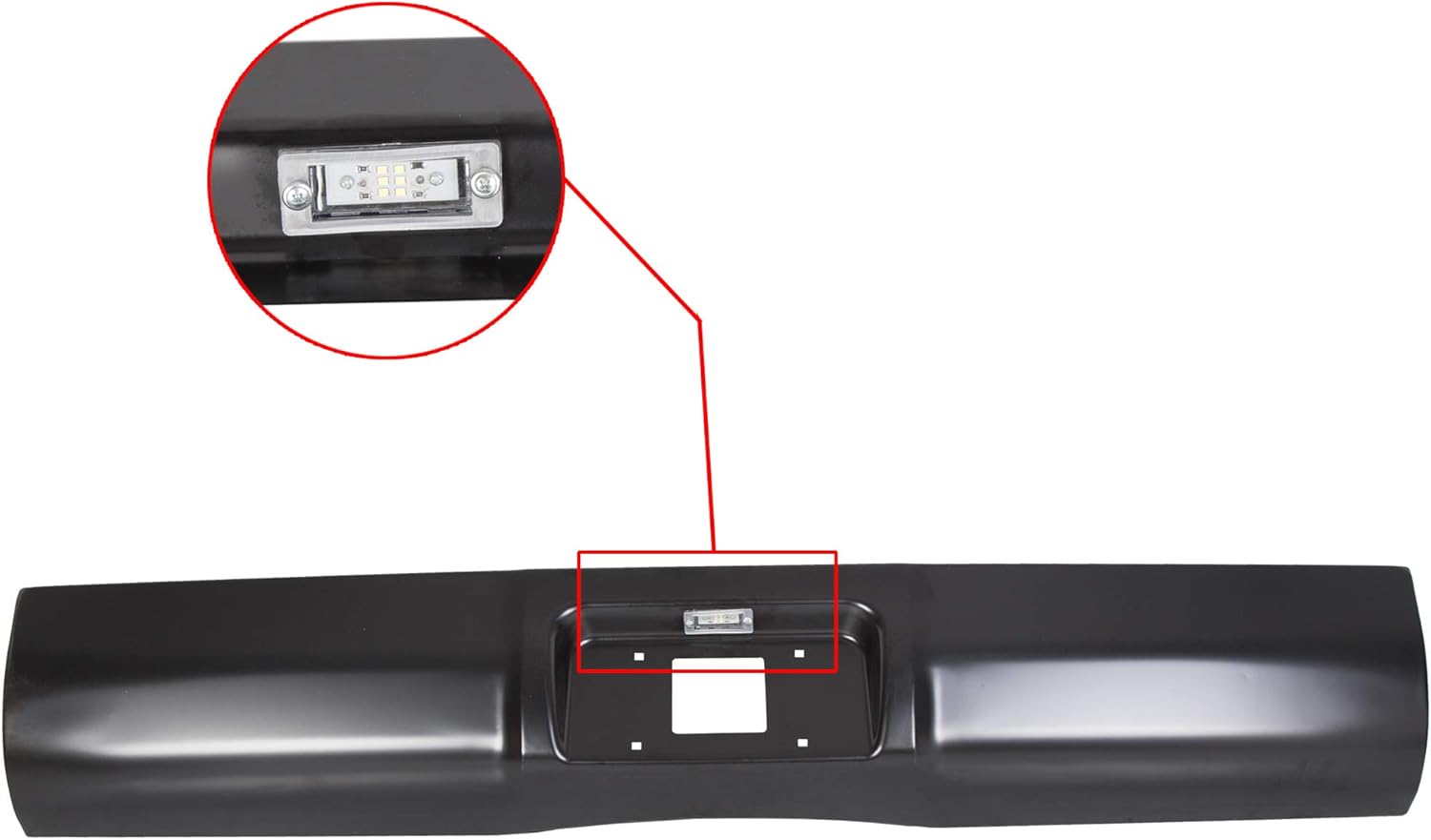 Automotive KUAFU Roll Pan Bumper with License Plate Hole W/Light Kit