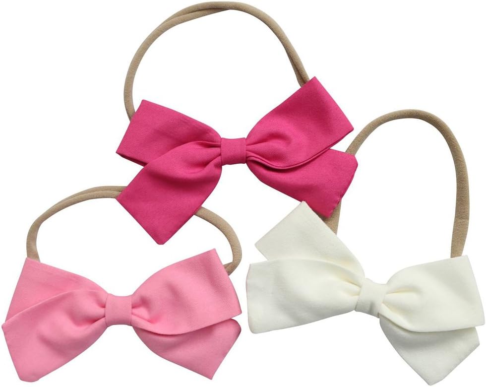 Cute Baby Hair Bows | Baby Girl Headbands Set with Soft Nylon for Baby Girls Head