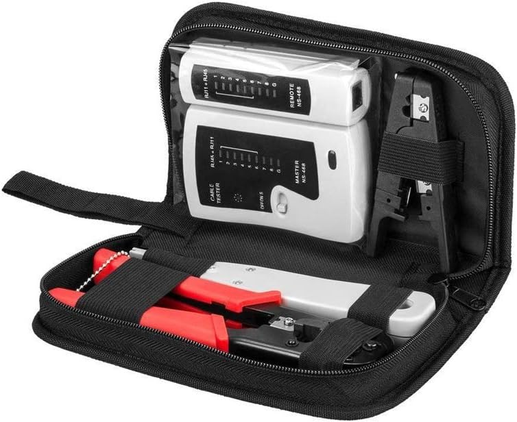 Goobay 97790 Tool Set For Telephone and Network Installation, Schwarz/Rot/Weiß