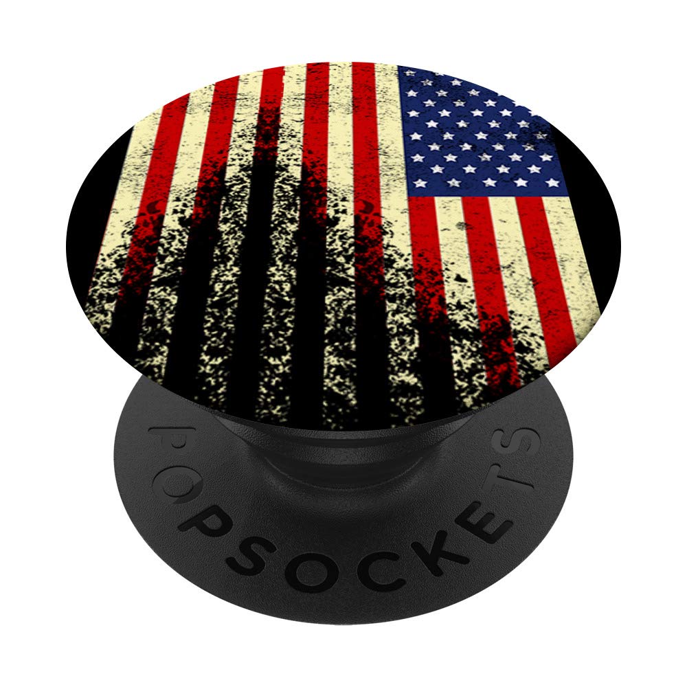Grunge American Flag USA Cool Ensign Banner Patriot Gift PopSockets Grip and Stand for Phones and Tablets