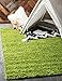 Unique Loom Solo Solid Shag Collection Modern Plush Grass Green Rectangle (5' x 8')