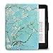 Walnew Protective case for Amazon Kindle Voyage(2014) The Thinnest and Lightest Colorful Painting PU Leather Cover with Auto Sleep/Wake Function,Tree and Flower