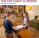 Power Play Air Hockey Table Game 20in Wooden Portable Brown view 2