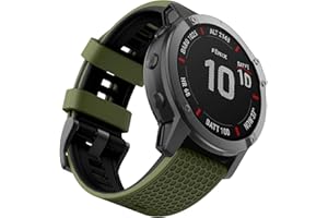 OVERSTEP 22mm Quick Fit Bands for Garmin Fenix 5/Fenix 6/Fenix 7, Soft Silicone Replacement Strap Compatible with Garmin Forerunner 935/945/955/Approach S60/S62