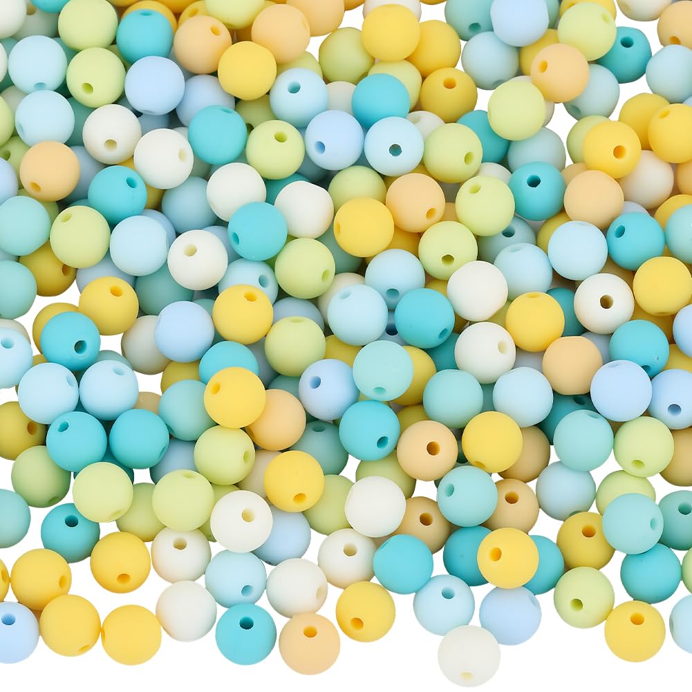SOFPLATE 1 Box 500Pcs Acrylic Round Beads Frosted Bead Bulk 8mm Candy Color Silicone Acrylic Plastic Ball Pastel Matte Loose Spacer Beads for jewellery Making Bracelets Necklaces Earrings DIY Crafts
