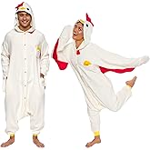 Funziez! Adult Onesie Halloween Costume Animal Dinosaur Shark Unisex Plush One Piece Cosplay Suit for Adults, Men and Women