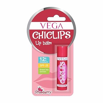 VEGA Chic Lips Lip Balm-Strawberry, dark pink, 15 g