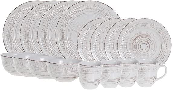 Amazon.com: Home Essentials 16 Pc Cosenza White Dinnerware Set: Home