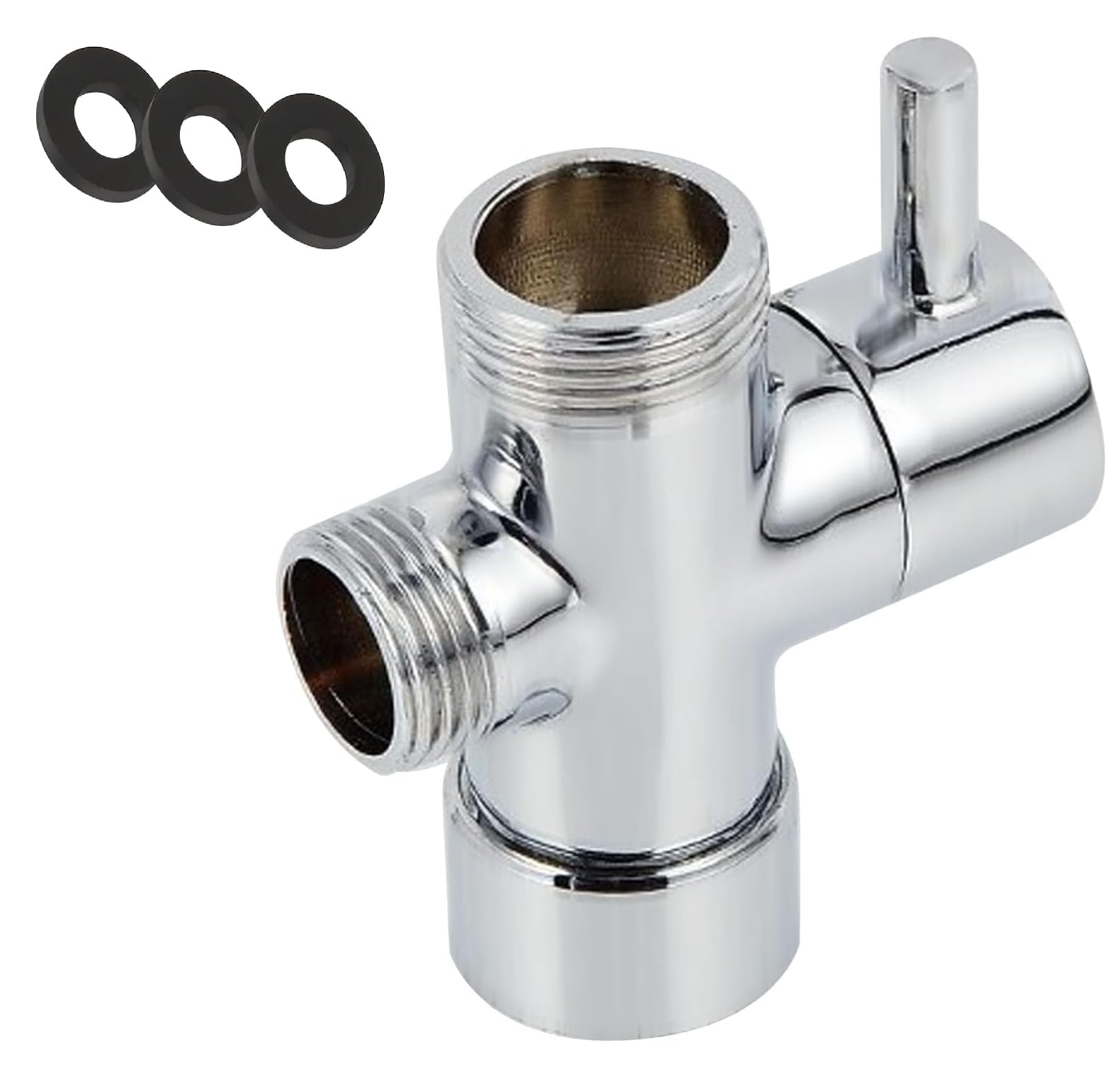DEFIYEAR 3-Way Shower Diverter Valve - Durable G1/2" Brass Head, Leak-Proof Tap Diverter for Handheld & Fixed Shower Heads Easy Installation for Bathtub Component Replacement