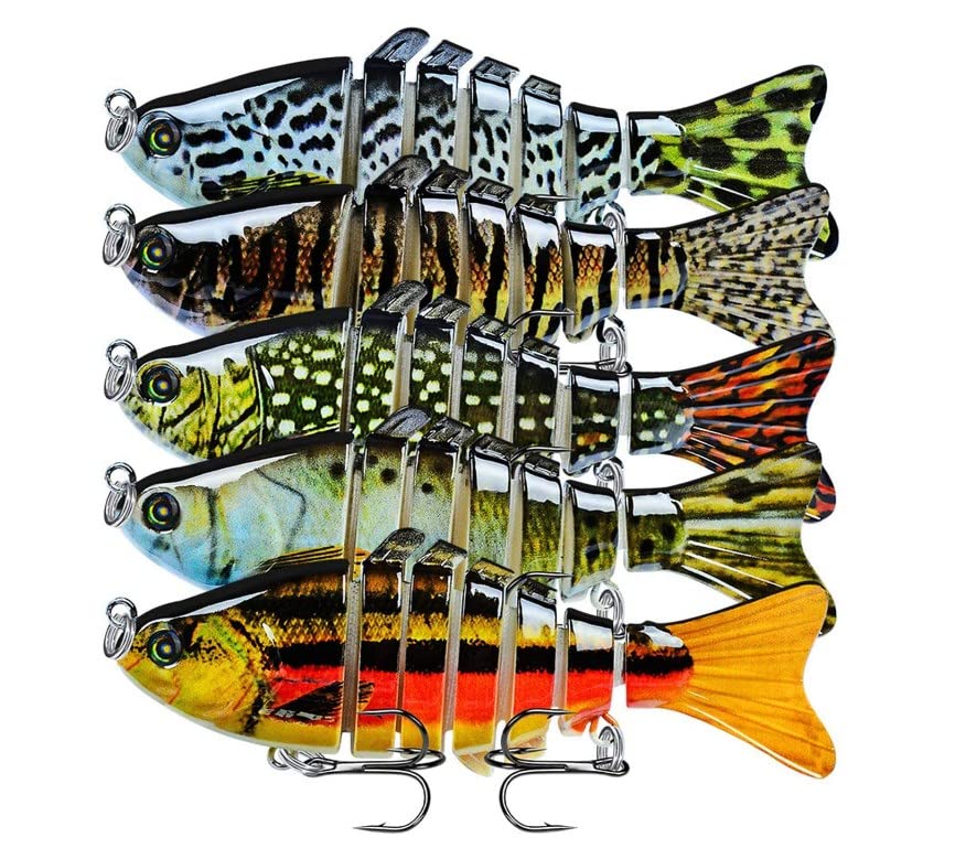 CHSEEO FISHING HOOK, 1PC Multi-jointed Fishing Lure Hard Bait, 10cm, Yellow