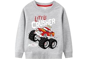 Little Hand Toddler Boys Sweatshirts Long Sleeve Tractor Shirt Dinosaur Pullover Digger Monster Truck Top Tee Kids 2-7 Years