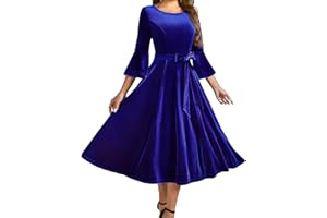HomRain Women's Velvet Dress Long Sleeve Velvet Wedding Guest Dress Velvet Dresse for Women Cocktail Evening Party