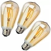 Kit 3 Lampada Filamento De Led St64 Retro Vintage E27 Bivolt Ambar Branco Quente