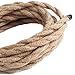 Rope Light Cord, 32.8ft Linen Covered Copper Wire 18/2 Round Vintage Twisted Cloth Cable Antique Industrial Lamp Rope for DIY Pendant Light (2-core)