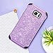 BENTOBEN Case for Galaxy Note 5 Case, Glitter Luxury Bling Hybrid Hard PC Laminated Sparkly Shiny Faux Leather Shockproof Bumper Protective Phone Case for Samsung Galaxy Note 5, Purple