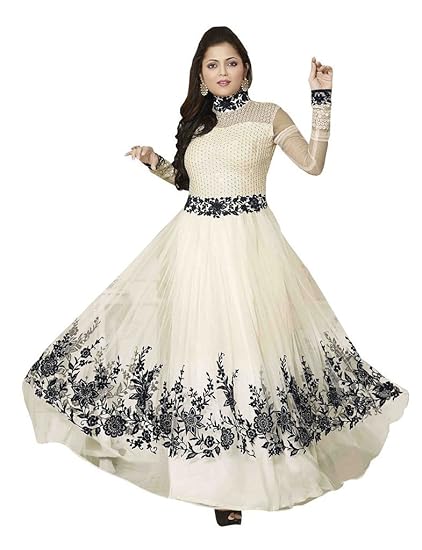 white simple anarkali suit
