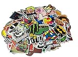 Cool Sticker 100pcs Random Music Film Vinyl Skateboard Guitar Travel Case Sticker Door Laptop Luggage Car Bike Bicycle Stickers (150pcs)