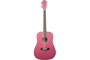 Oscar Schmidt OG1P-A 3/4 Dreadnought Acoustic Guitar. Pink