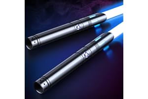 ANASABER Light Saber, Dueling Lightsaber 2 Pack, 12Color RGB Lightsabers with Metal Hilt, 4 Sound Fonts, FX Double-bladed Light Sabers for Kids Adults Birthday Xmas Gift, Halloween Cosplay, Black S8