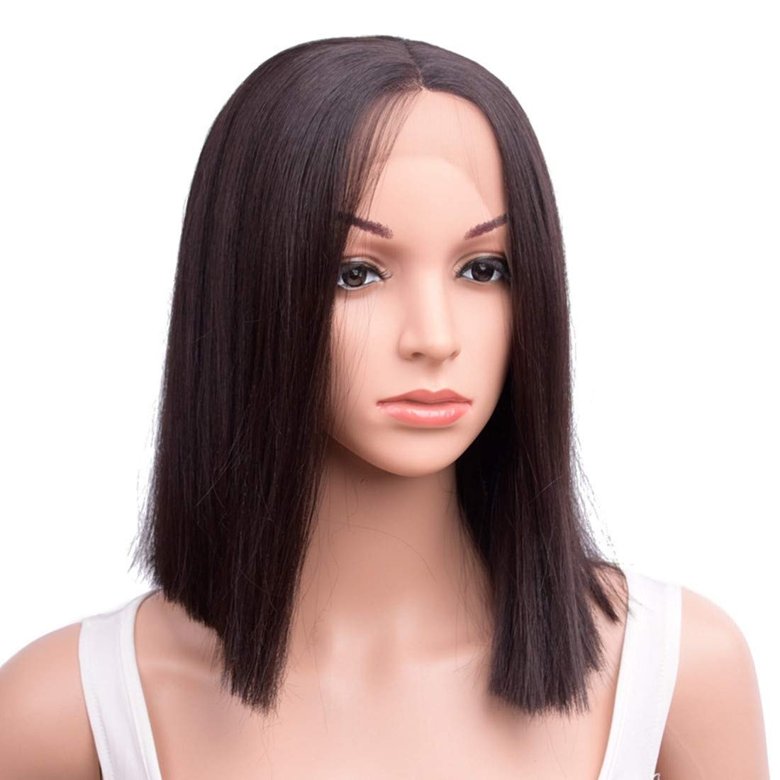 straight black wig
