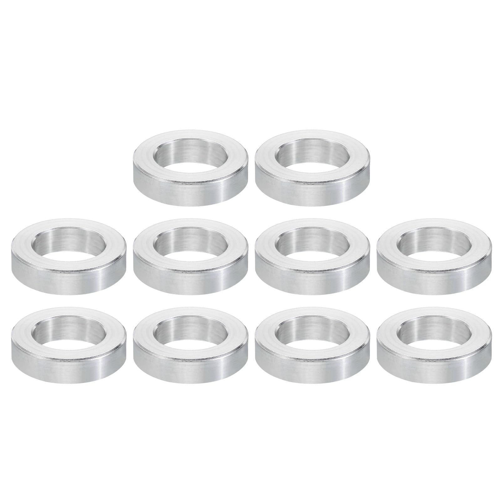 PATIKIL M12 Aluminum Spacers, 10 Pcs Metal Spacer Aluminum 12.5mm ID x 20mm OD x 6mm L Aluminum Spacer Screw Standoff Round for 1/2inch or M12 Screw Bolts