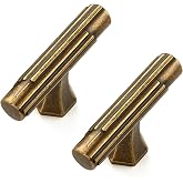 Ravinte Solid Antique Brass Cabinet Pulls,Single Hole Handles,10 Pack | Solid Zinc Alloy, Easy to Install, Polygonal Base Hides Scratches, Individual Wrapped, Cabinet Hardware for Cupboard Dresser