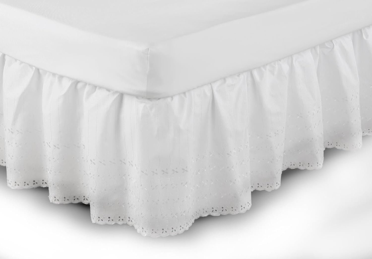 Belledorm Easy Fit Valance Sheet Broidery Anglaise Angelica