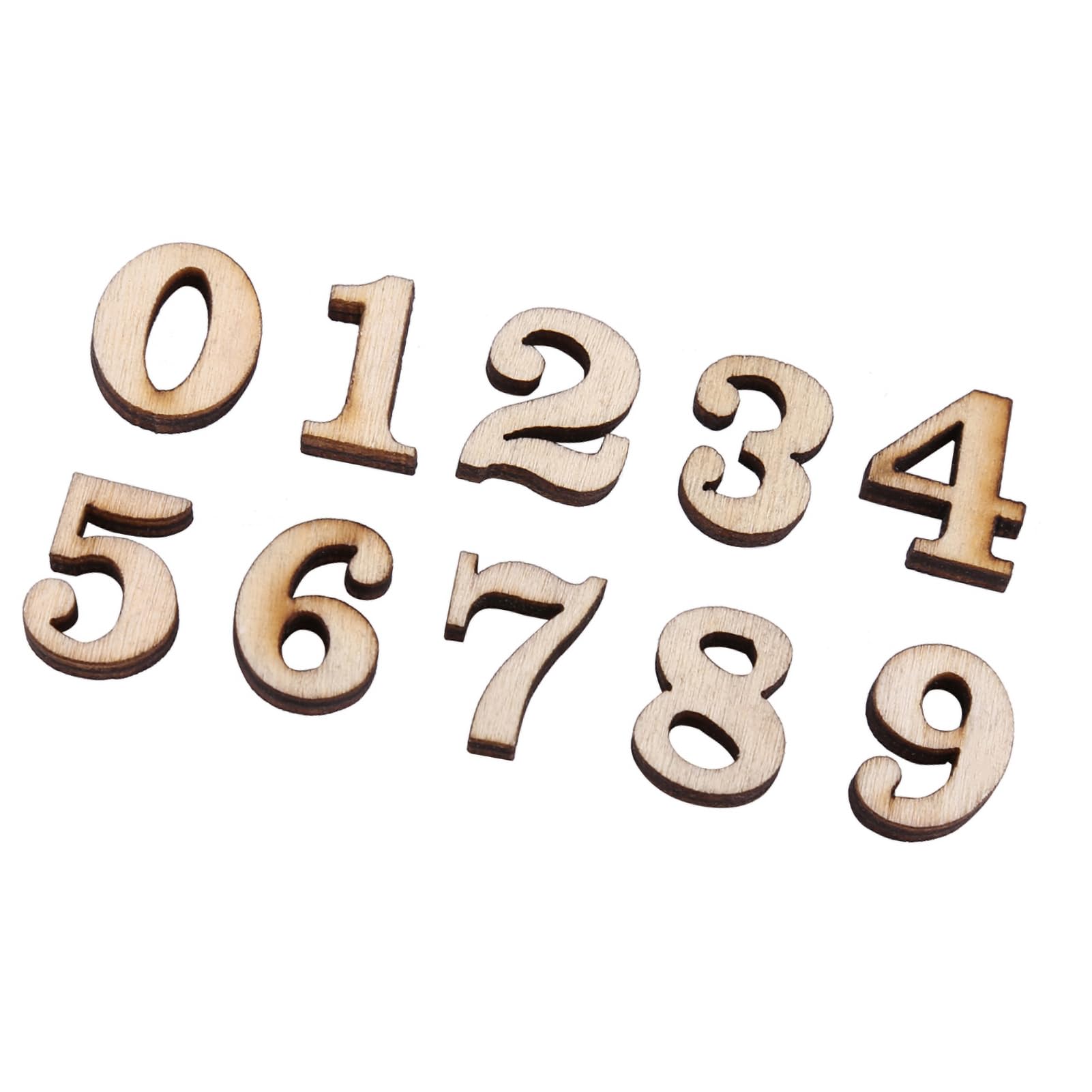 OEBUAFI Wood Letters Numbers Three Ply Board,200Pcs Set 10 To15mm Height Craft Supplies Early Learning Educational Toys Home Decoration Scrapbooking Materials (Number)
