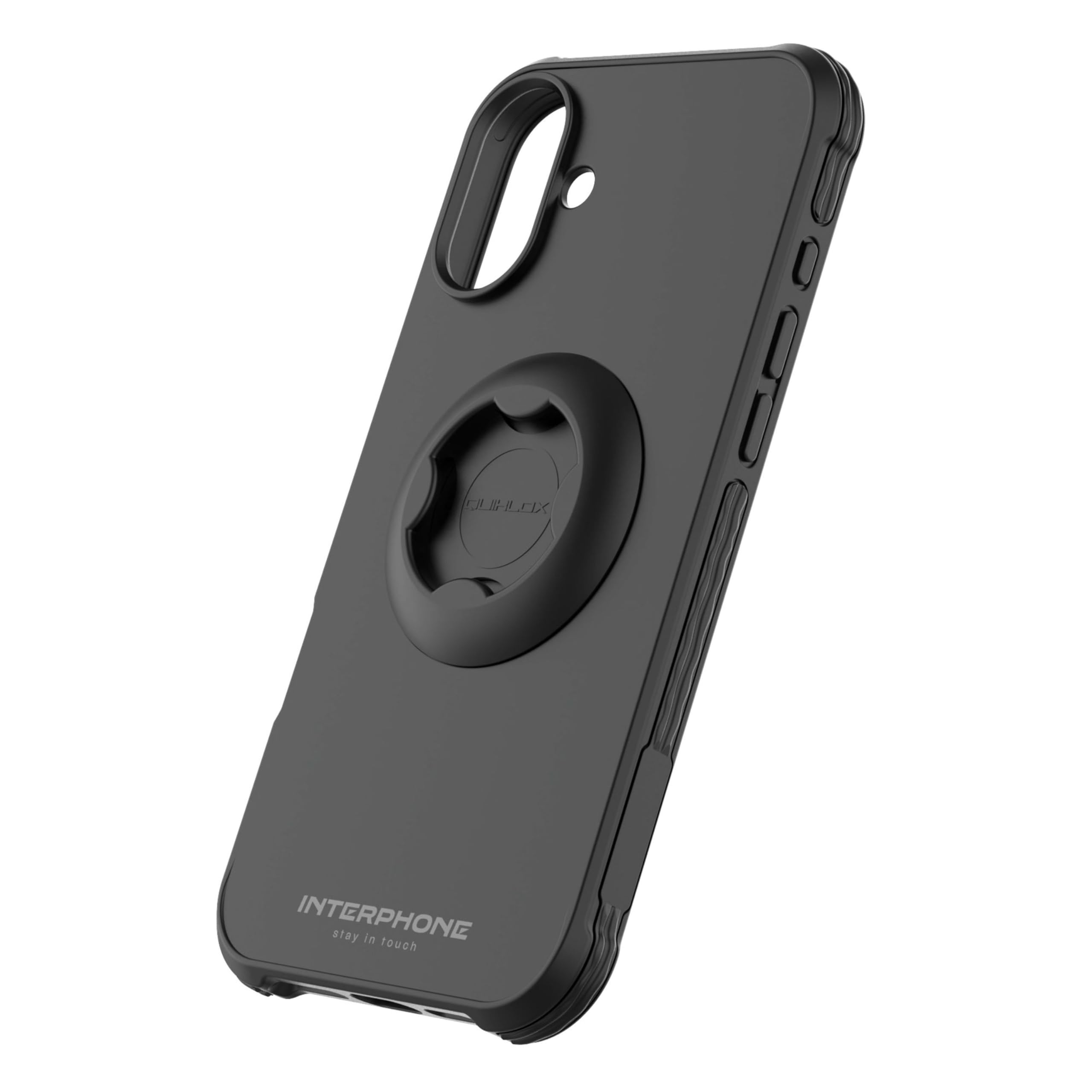 INTERPHONE Tetraforce Case for Apple iPhone 16 Plus for Motorcycle, Car or Bike Mounts, Quiklox Range – Mobile Phone Holder Case – Quiklox Modular System – Release Clip