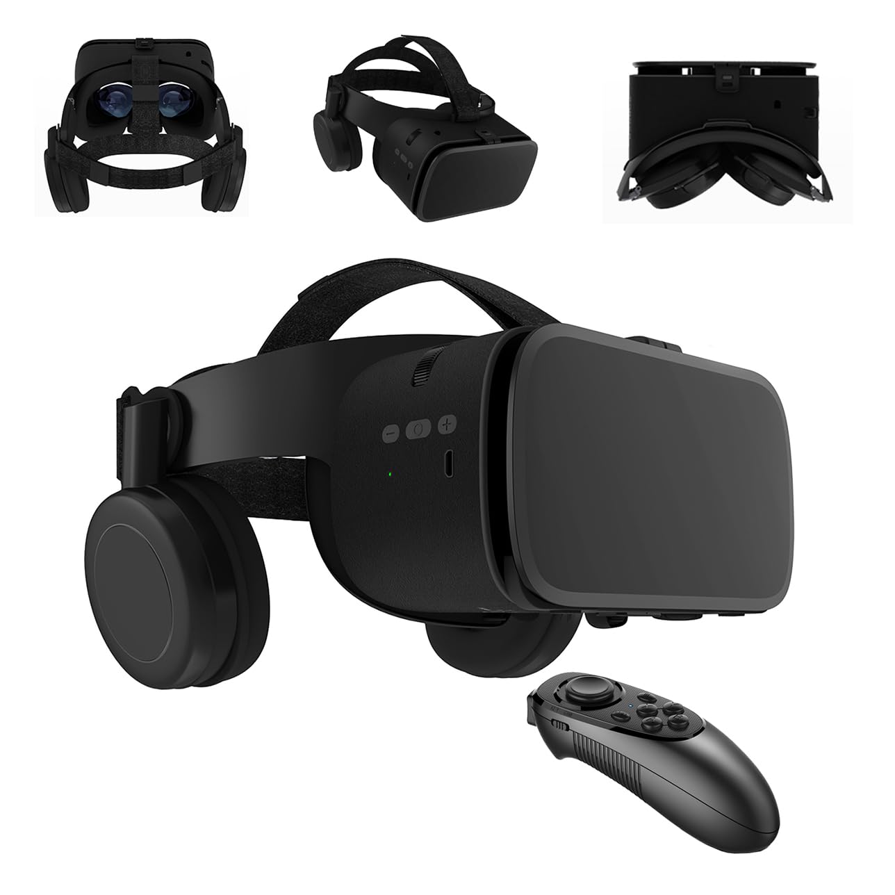 VR Headset for Phone Virtual Reality headsets with Remote Control, Mobile VR 3D Video Glasses Goggles for Movies & Play Games, Compatible for iPhone Android Phones (Black) — image 1