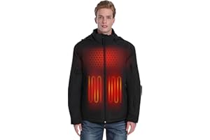 Seyola Heated Jacket for Men and Women with Battery Pack, Waterproof Winter Outdoor Soft Shell Unsex Electric Heating Coat