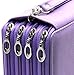 YOUSHARES 72 Slots Pencil Case - PU Leather Handy Multi-layer Large Zipper Pen Bag with Handle Strap for Colored/Watercolor Pencil (Purple)