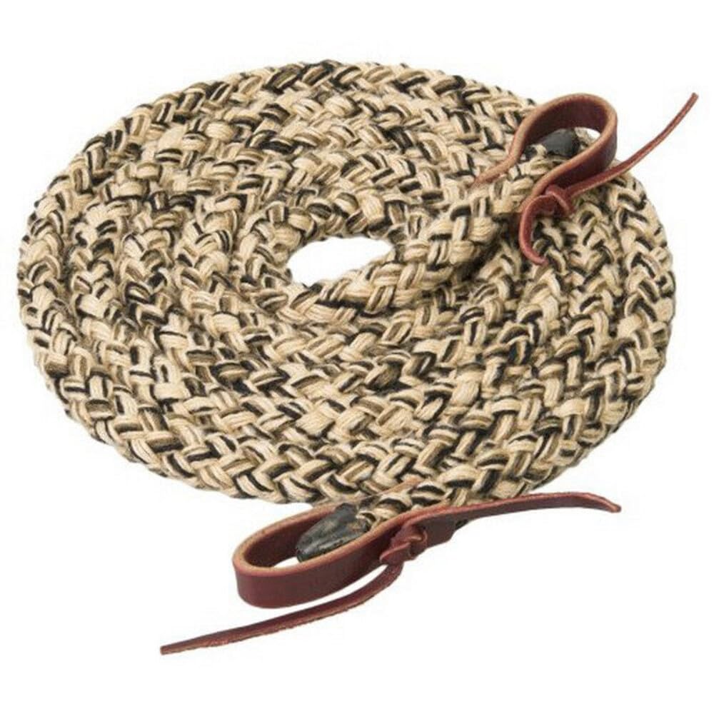 Weaver Leather Silvertip Hollow Braid Roper Rein, 5/8-Inch x 8-Feet, Tan/Black/Brown