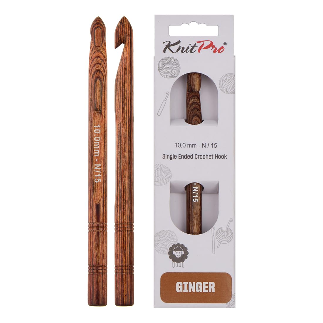 KnitPro Ginger Single Ended Crochet Hook | 10.00mm — image 1