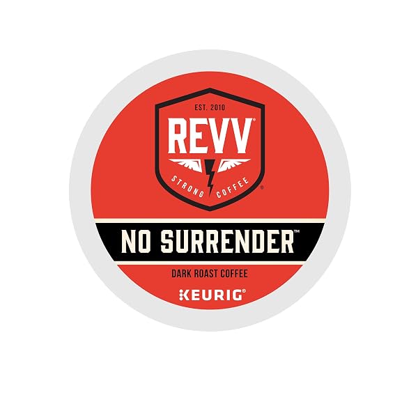 REVV NO SURRENDER, SINGLE-SERVE KEURIG K-CUP PODS, DARK ROAST COFFEE, 24 COUNT