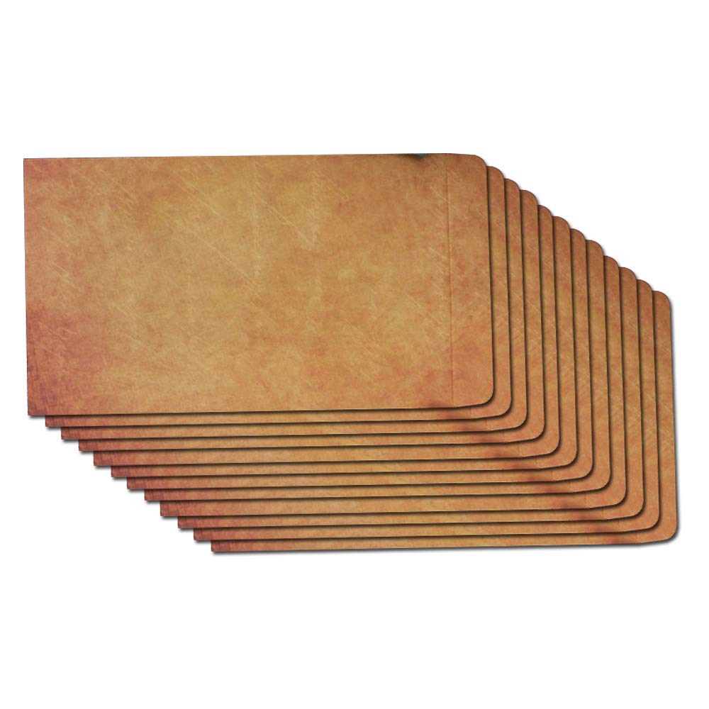 BLUGUL 25pcs Vintage Envelopes, Brown Kraft, Retro Design, 12x20cm