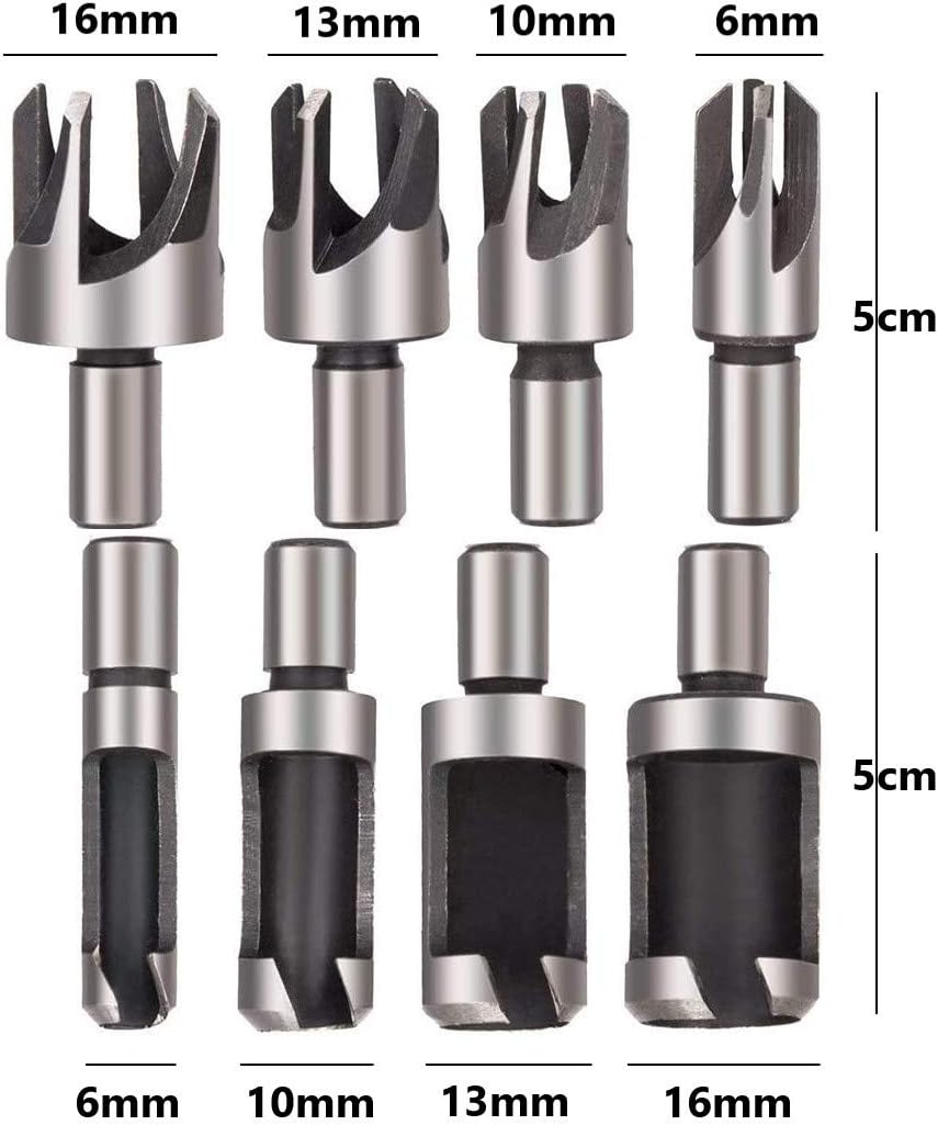 KAHEIGN 26Pcs Countersink Drill Bit Set, 8Pcs Wood Plug Cutter Drill Bits, 7Pcs Three Pointed Drill Bit - Image 4