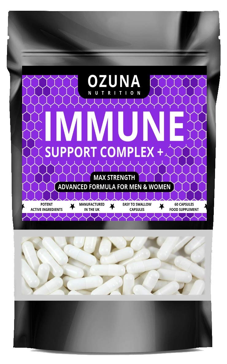 Immune Support Supplement with Vitamin C, Liquorice Root, Maca, Kelp, Turmeric & Ginger - Immunity Booster Complex for Daily Defense - 60 Vegetarian Capsules