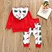Baby Girls Boys Christmas Pants Set Pocket Hoodie Tops+Deer Pants Outfits (Deer, 0-6 Months)