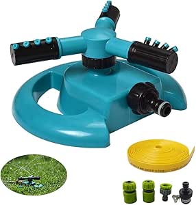 YFAH Aspersor De Césped 3 Brazos Aspersor De Jardín con Tubería De Agua