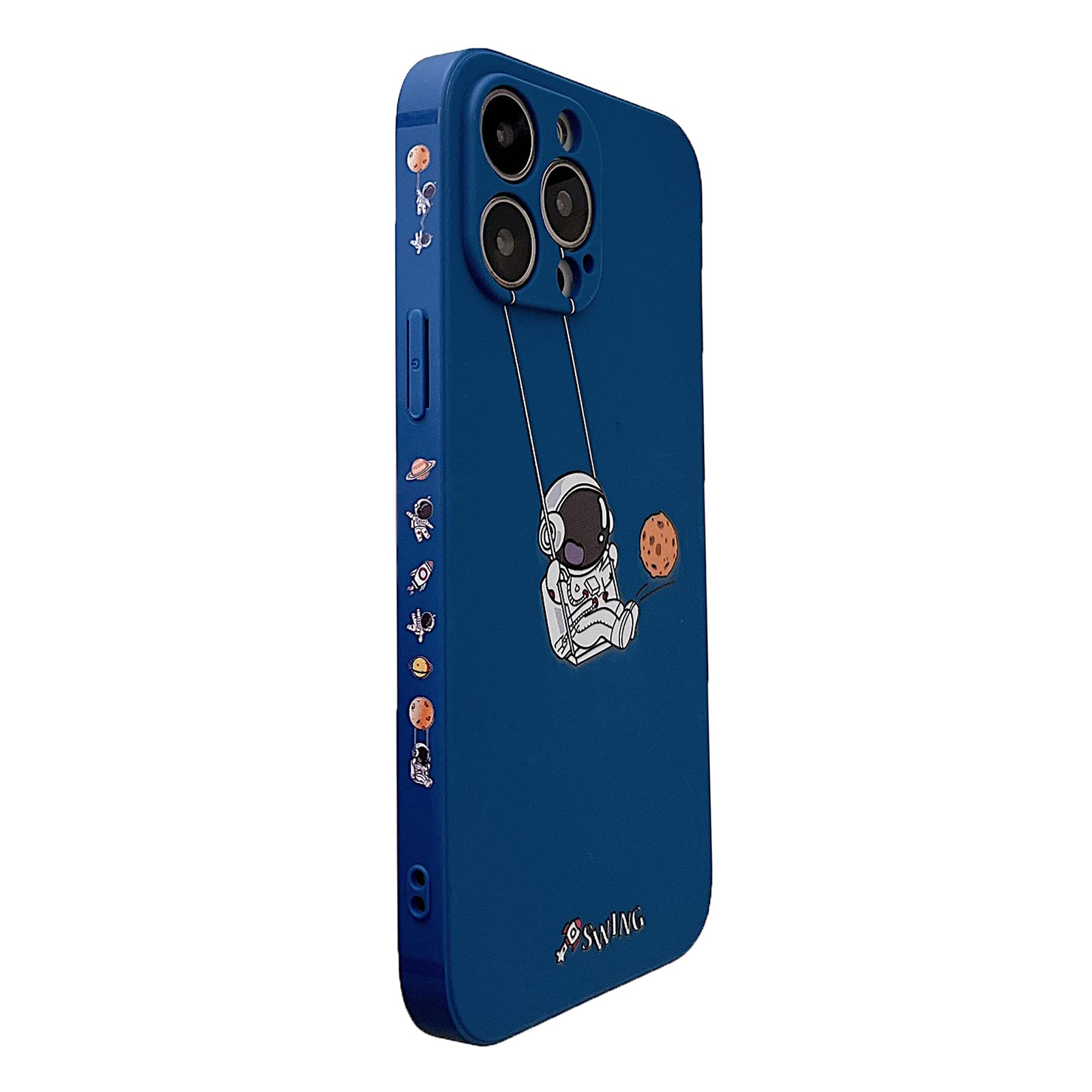 Yonds Queen for iPhone 11 Cute Case, Cool Cartoon Swing Astronaut Planet Moon Design Stylish Soft TPU Bumper Shockproof Anti-Slip Protector Case (iPhone 11, Blue Planet) — image 1