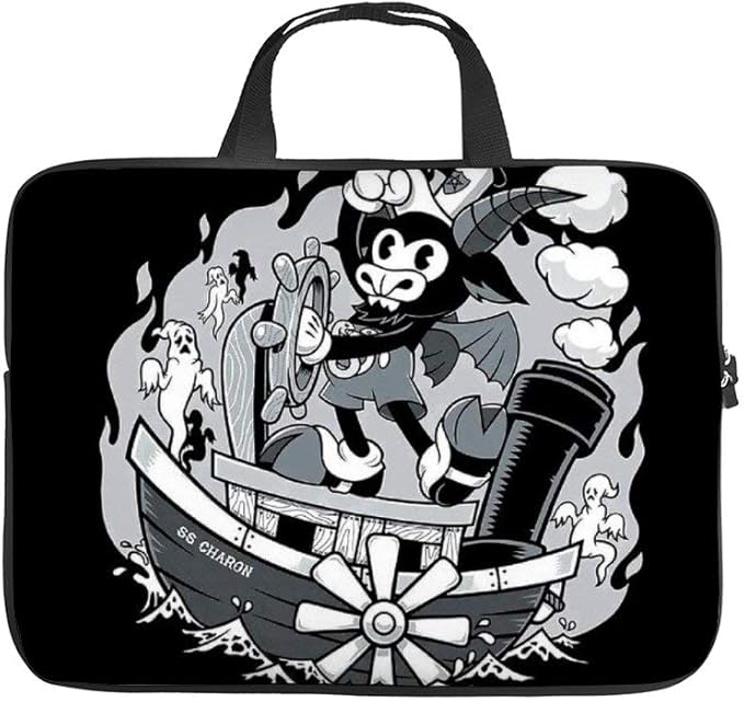 Amazon Com Laptop Bag Vintage Cartoon Baphomet Steamboat Baphy Occult Satanic Symphony Up Fashion Diving Fabric Shockproof Laptop Bag Computers Accessories