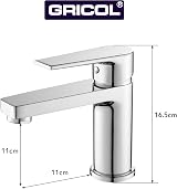 GRICOL Bathroom Sink Tap Single Lever Mixer Chrome Silver view 6
